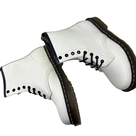 Dr. Martens 1460 SMOOTH LEATHER LACE UP BOOTS White Unisex Sz 6 Mens main image 6